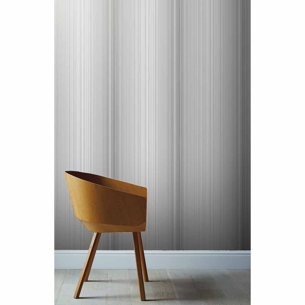 Arthouse Barcode Stripe Wallpaper Silver Image 2