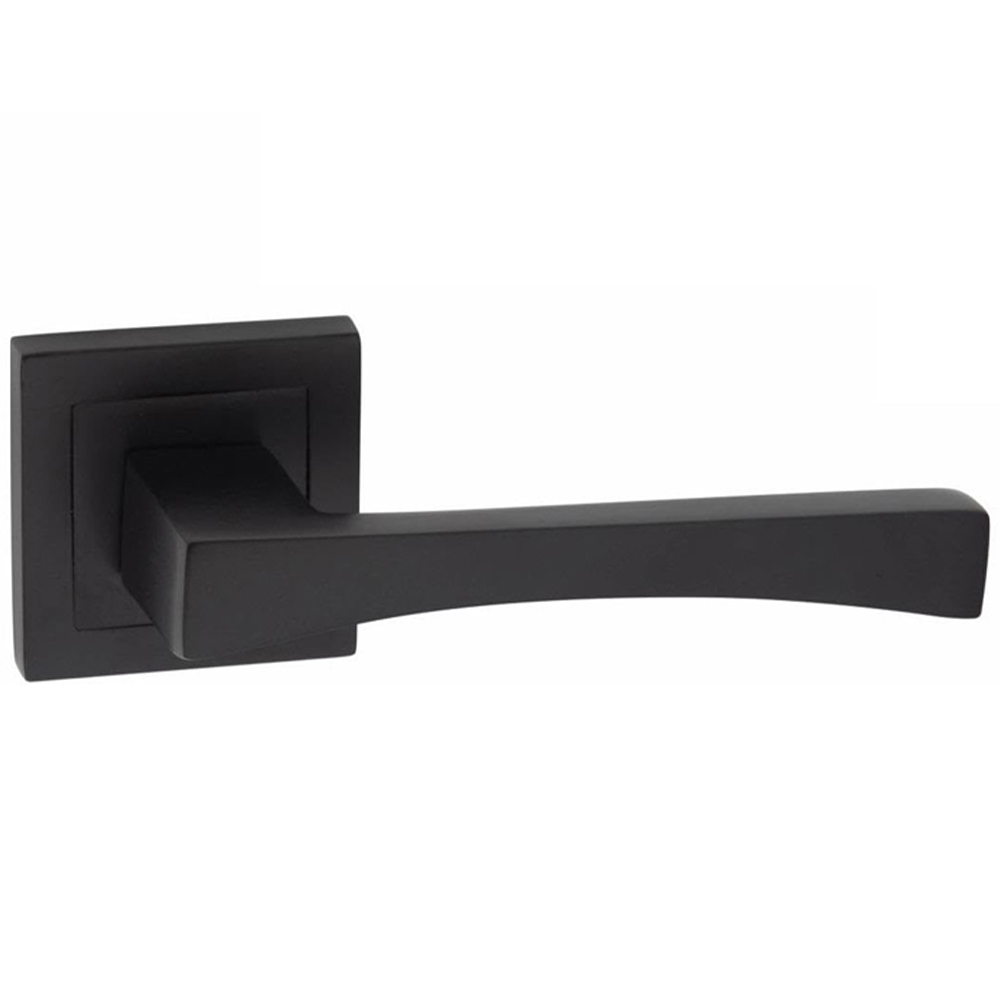 Golden Grace Matt Black Wave Door Handle Set Image 3