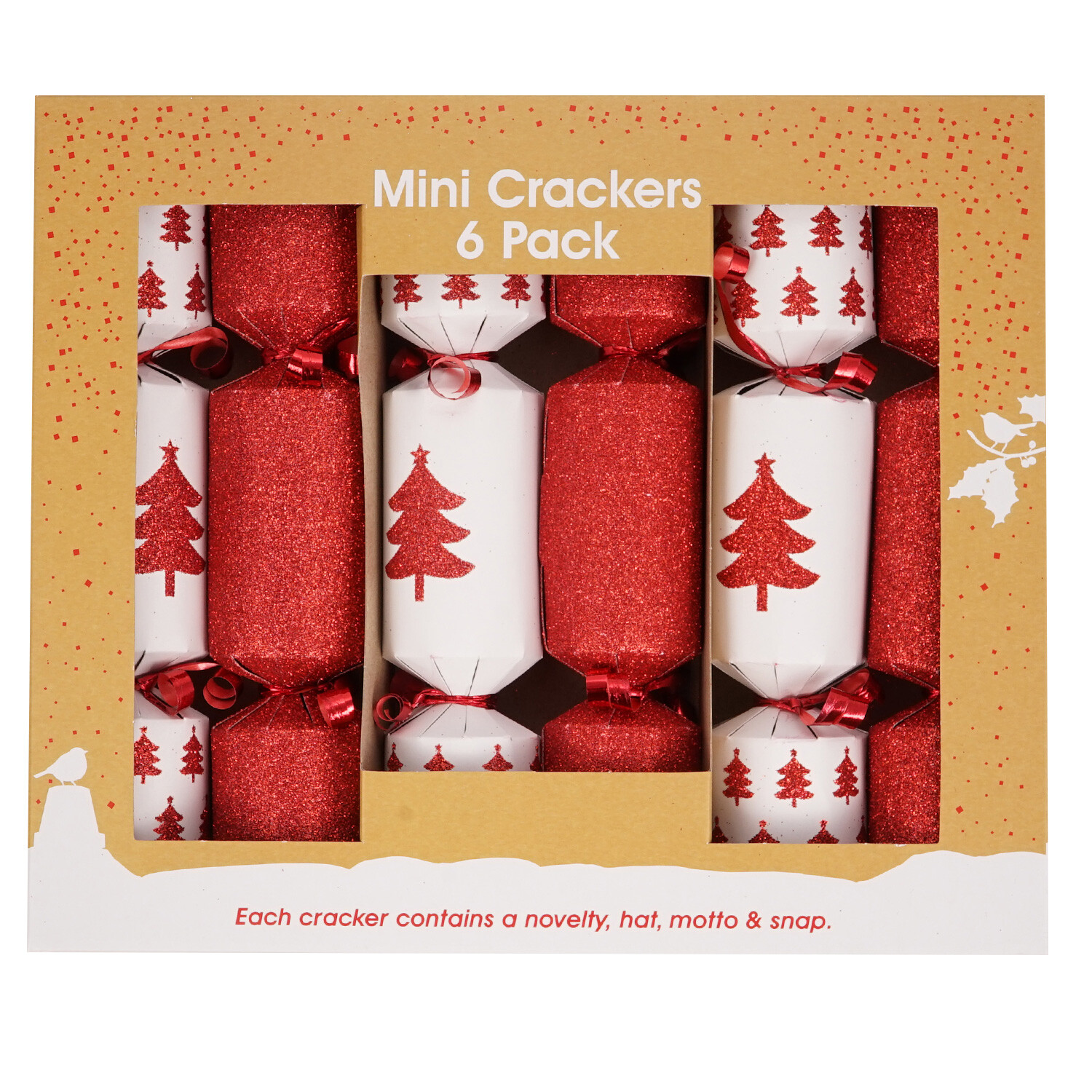 Pack of 6 Mini Luxury Christmas Crackers Image 1