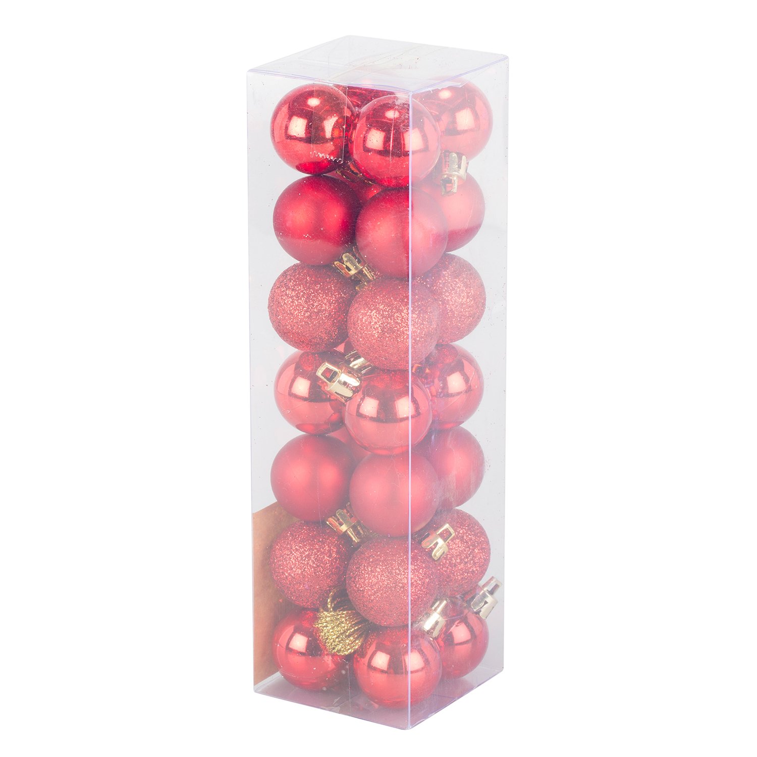 Deep Red Christmas Baubles 28 Pack Image