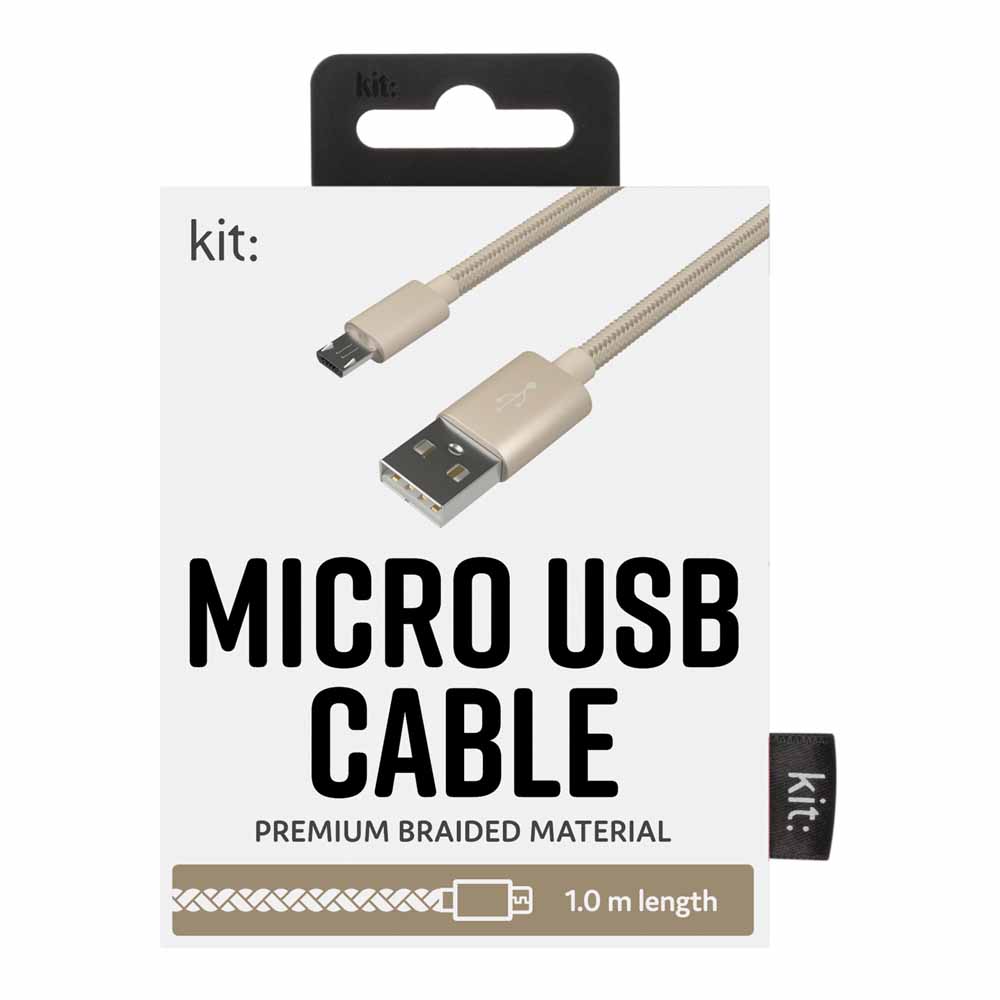 Kit Premium Micro USB Cable 1m Gold
