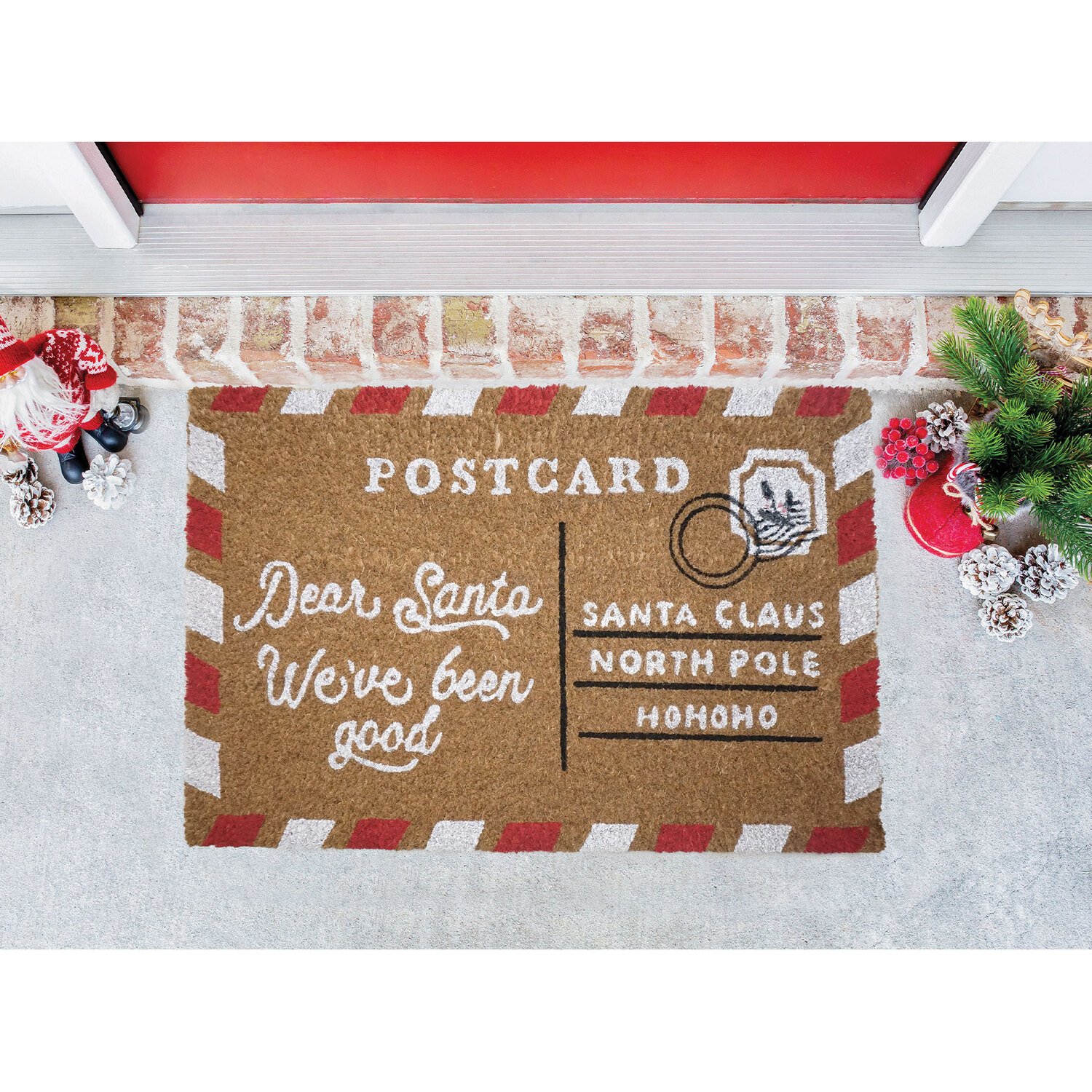 Christmas Printed Coir Mat - Brown Image 4
