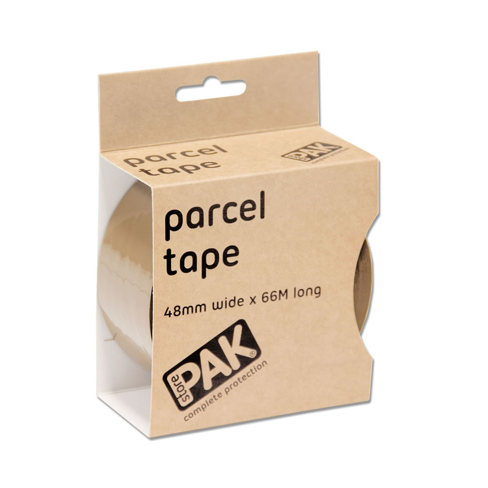 StorePAK 66m x 48mm Brown Parcel Tape Polypropylene Film  - wilko