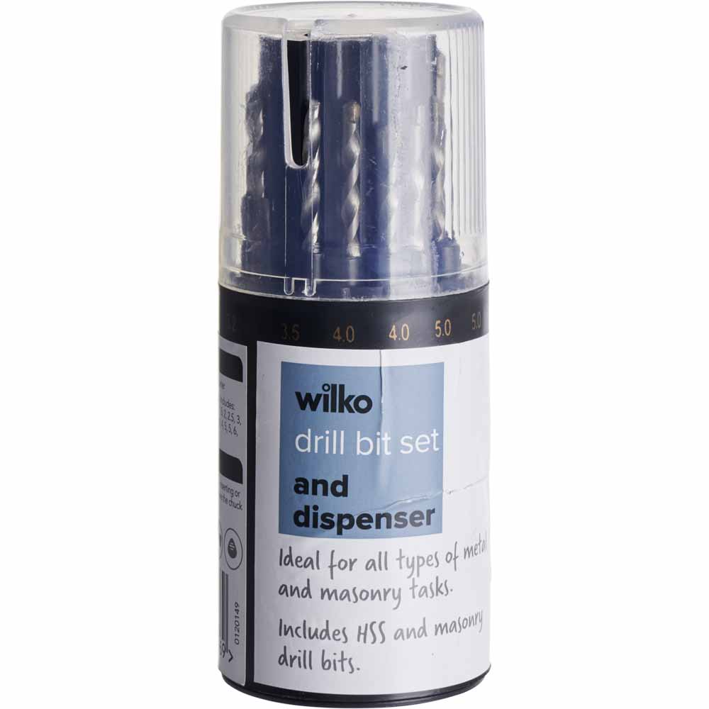 Wilko Drill Bit Set With Dispenser 13 Piece Wilko