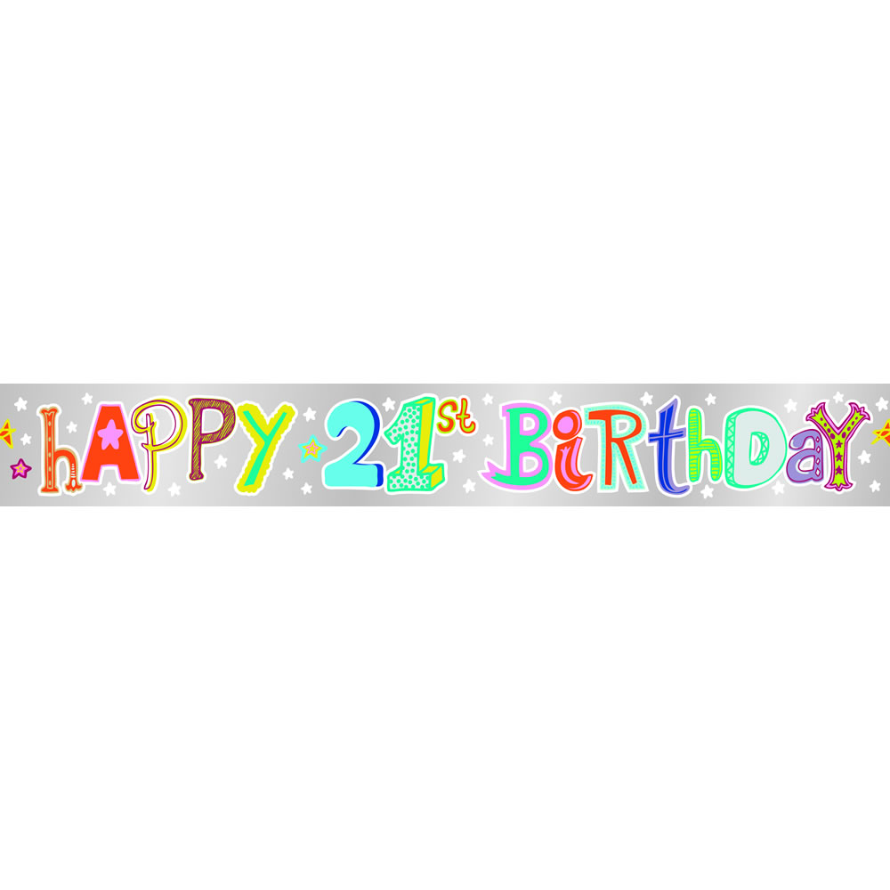 Wilko 3.6m Happy 21st Birthday Banner Image