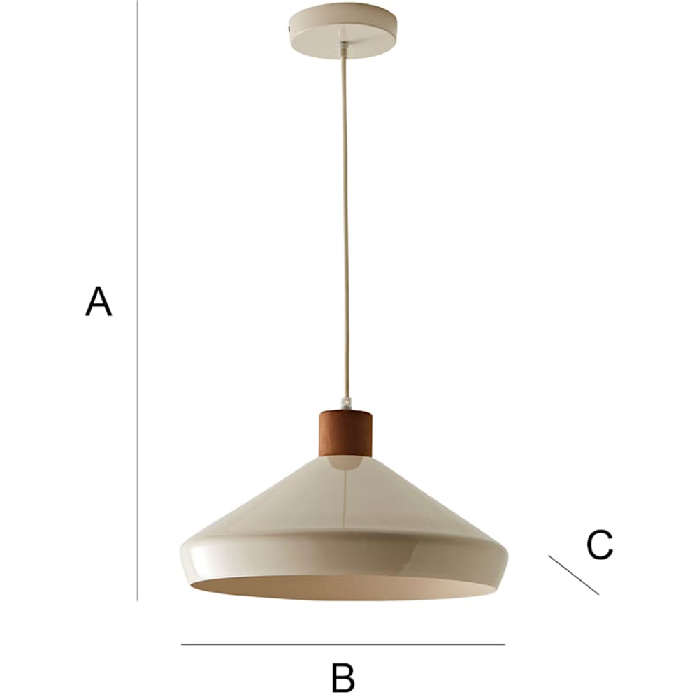 ValueLights Parker Cream and Walnut Pendant Light and Bulb Image 8