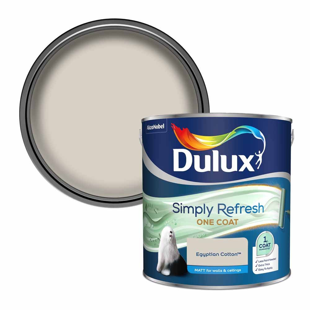 Dulux Simply Refresh Egyptian Cotton Matt Emulsion Paint 2.5L Image 1