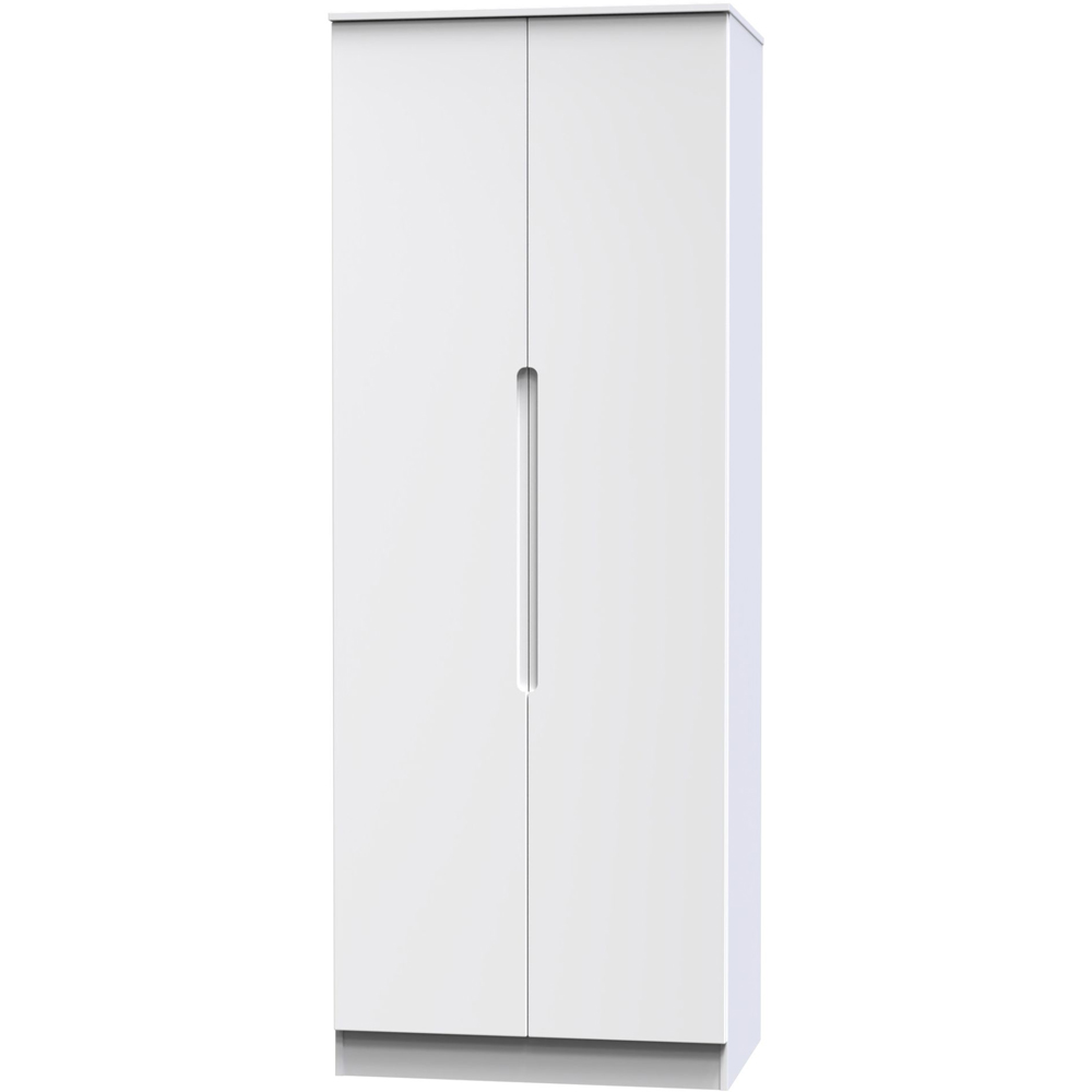 Crowndale Milan Ready Assembled 2 Door Gloss White Tall Double Wardrobe Image 4