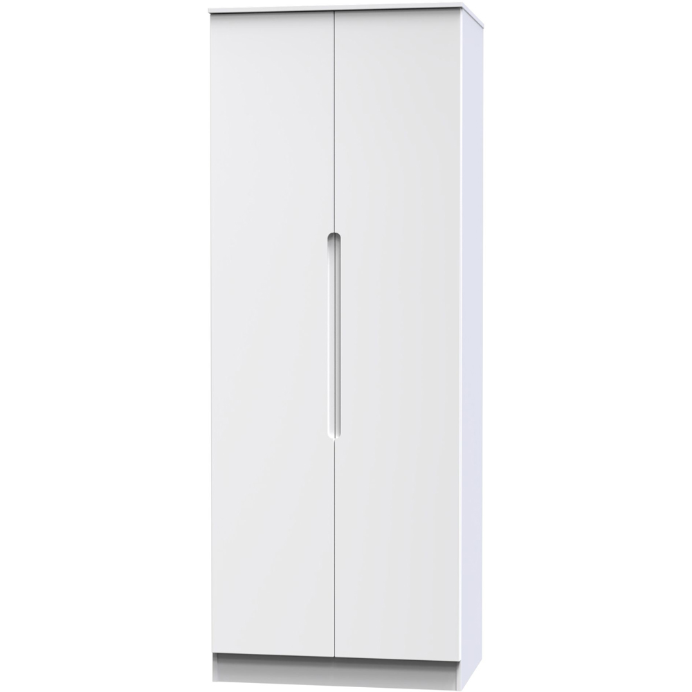 Crowndale Milan 2 Door Gloss White Tall Double Wardrobe Image 4