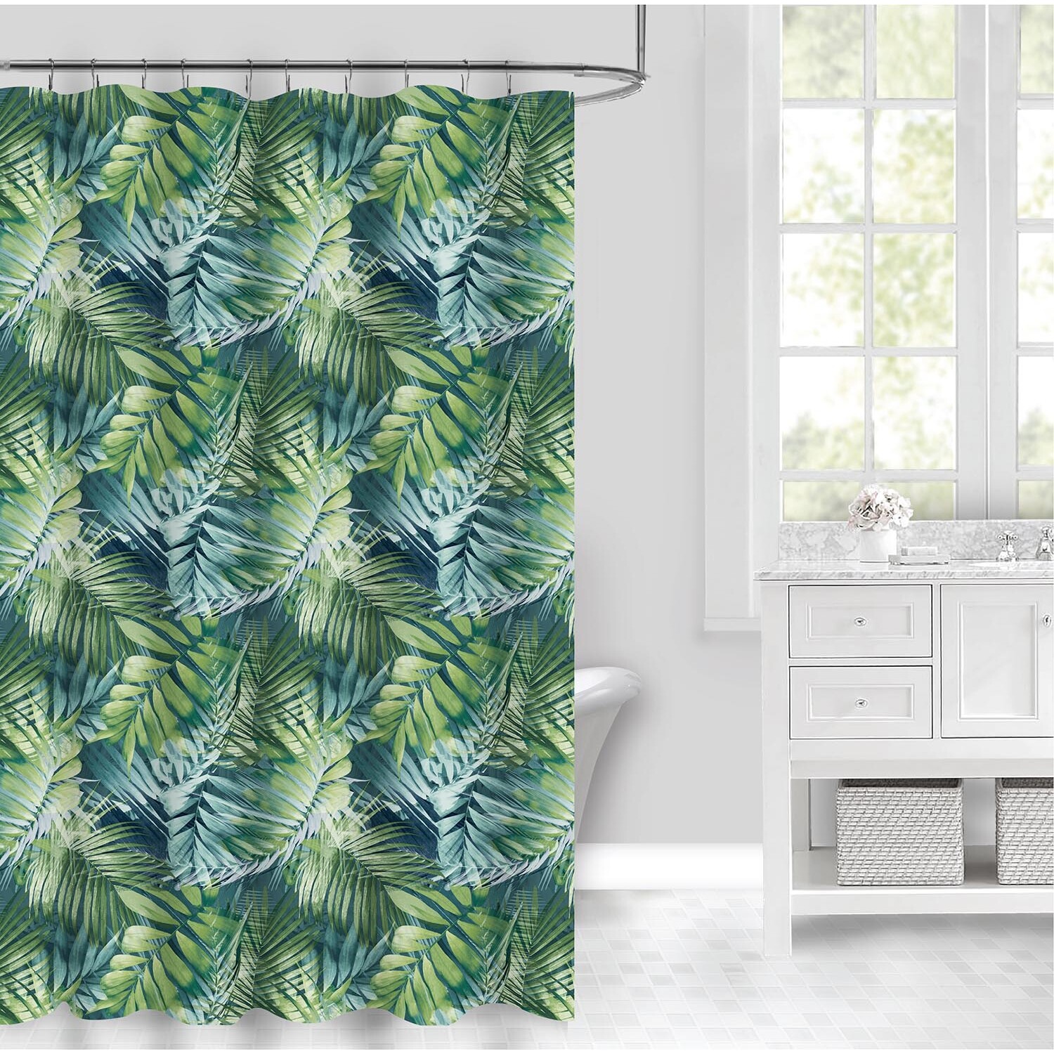 Jungle Leaf Shower Curtain 180 x 180cm Image