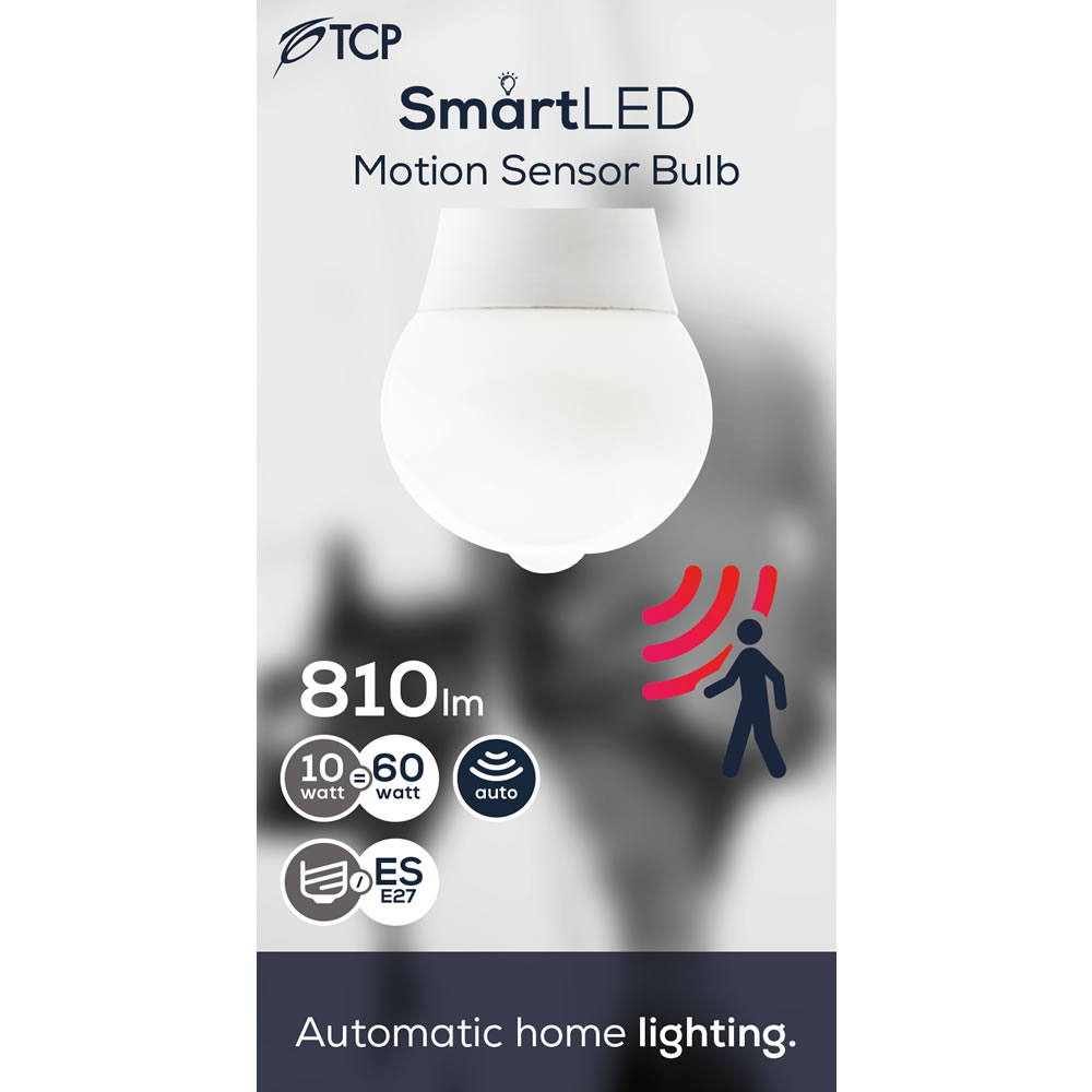 TCP Motion Sensor Bulb 10W ES 1pk Wilko