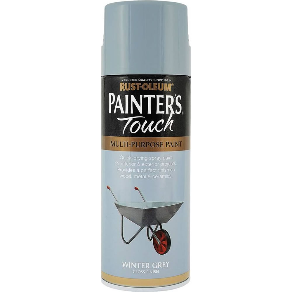 Rust-Oleum Painter's Touch Winter Grey Gloss Spray Paint 400ml Image 1