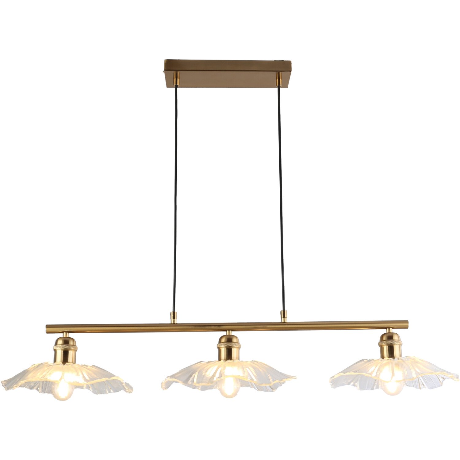 3 Light Flower Ceiling Fitting Champagne Image 1