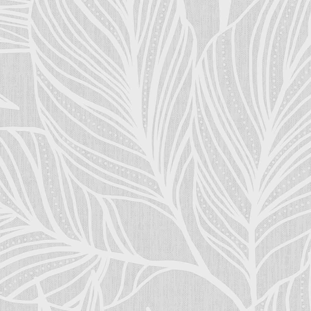 Wilko Easy Elegant Leaf Silver Wallpaper | Wilko