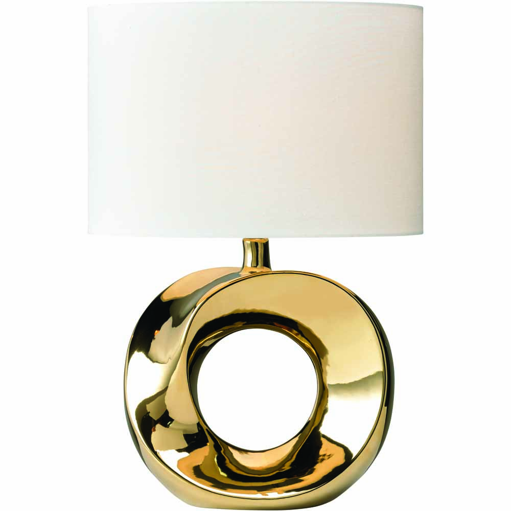 Hoop Gold And Cream Table Lamp Wilko, White Bedside Table Lamps Uk