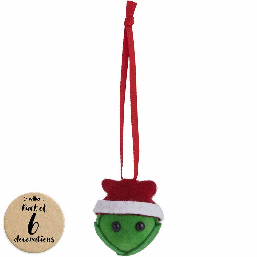 Wilko Traditional Mini Head Christmas Baubles 4 Pack Image 1
