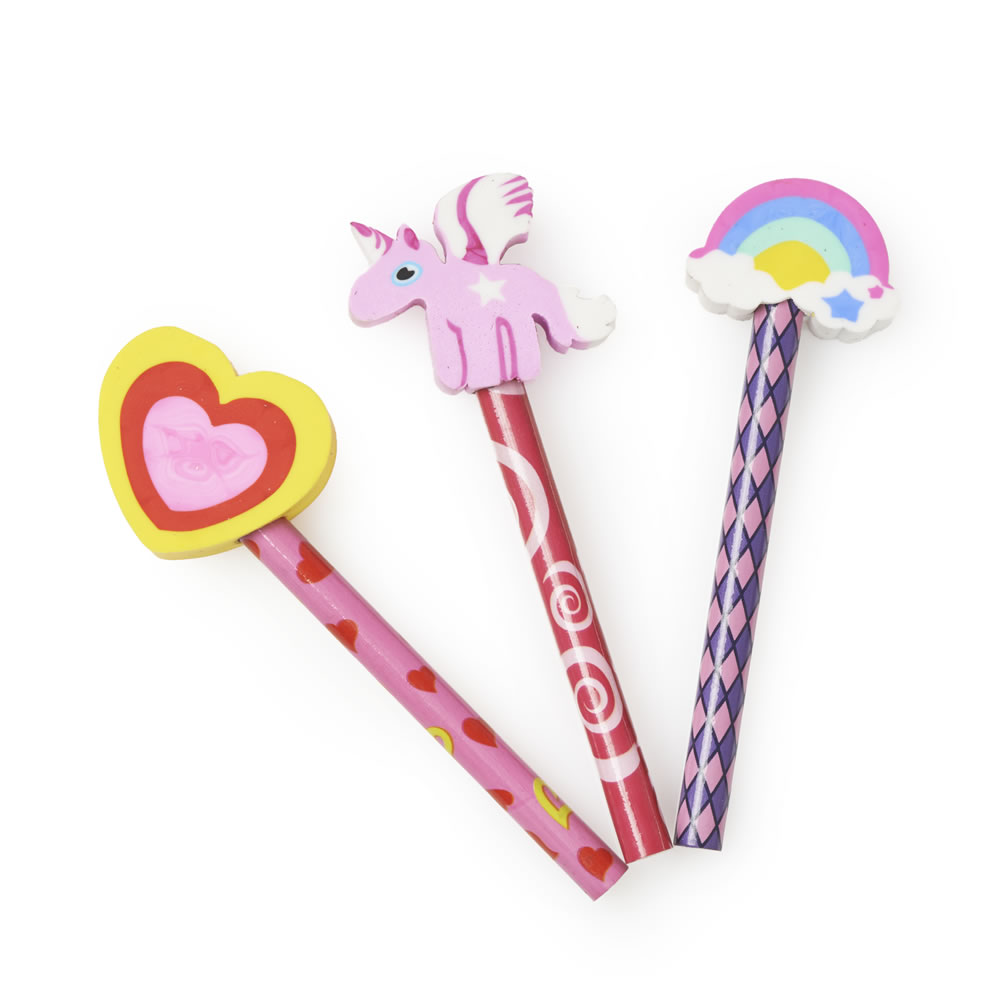 Wilko Pick n Mix Pencil and Topper 3 pack Image