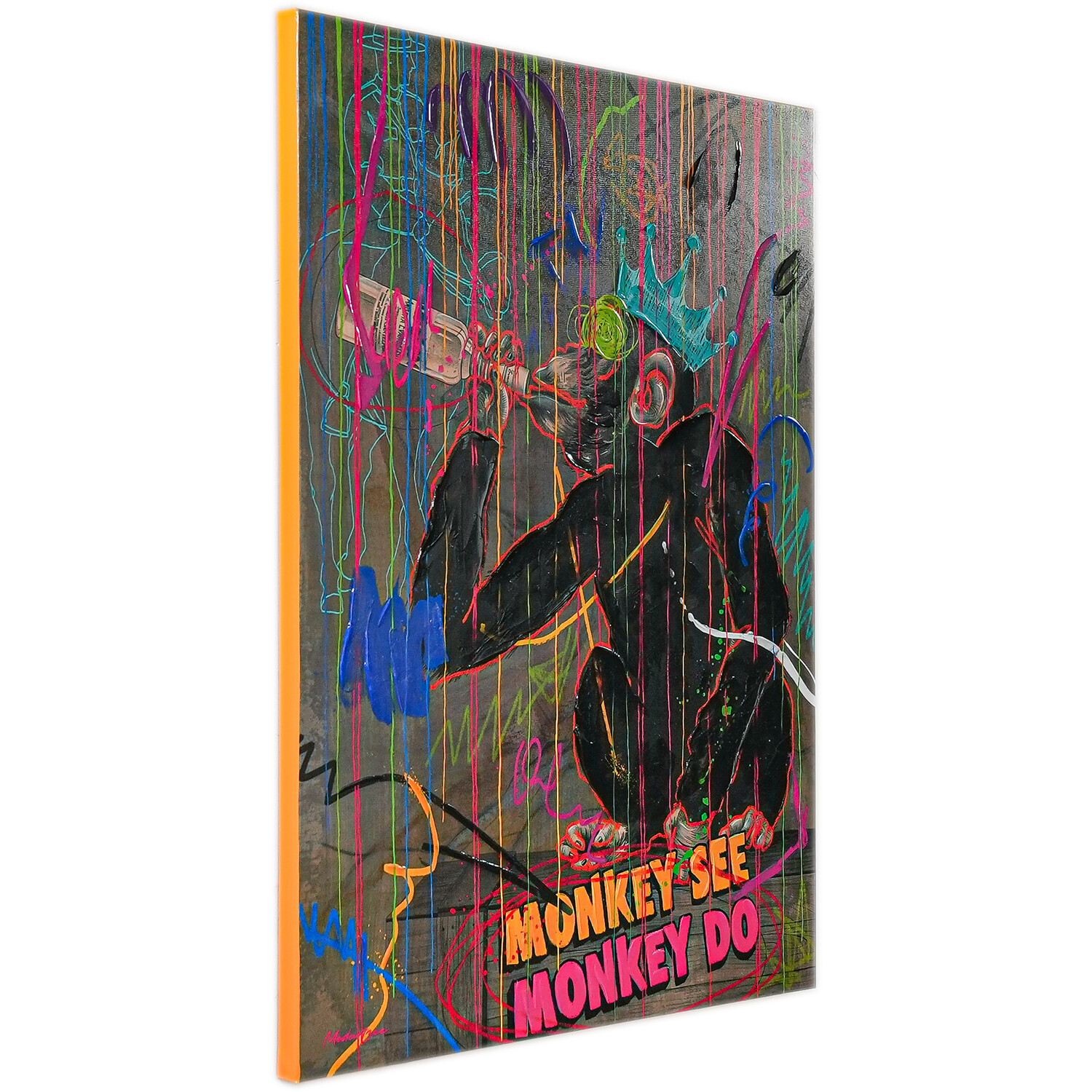 Monkey See Monkey Do Graffiti Canvas Image 2