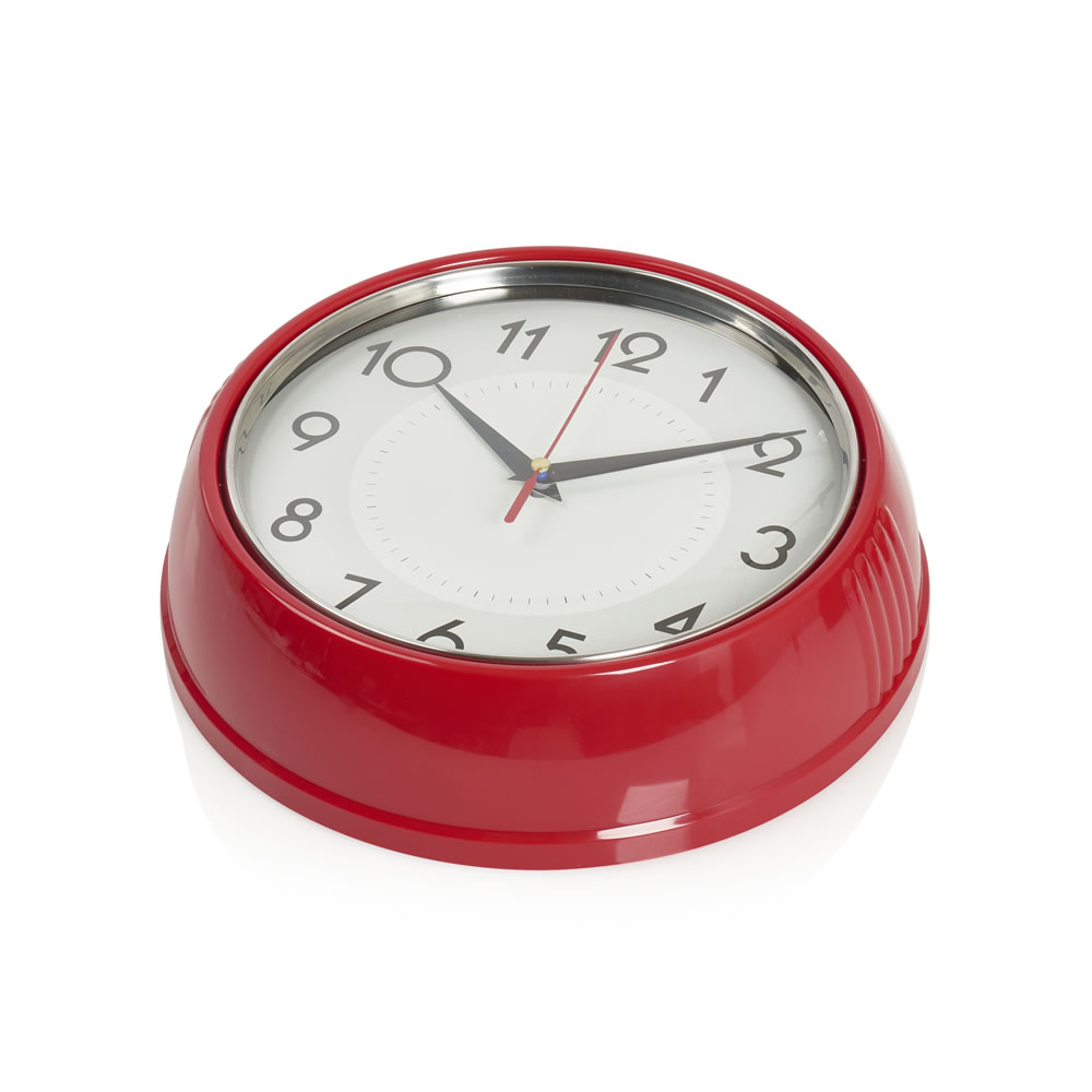 Wilko Retro Red Wall Clock Image 2