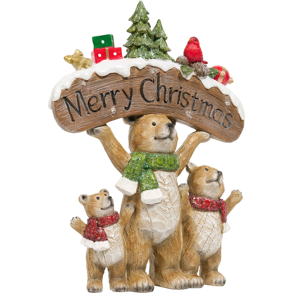 Light Up Merry Christmas Bear Family Ornament Image 2