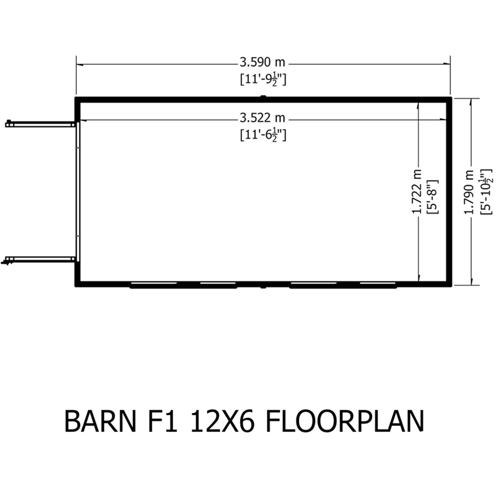 Shire Barn 12 x 6ft Double Door Shiplap Apex Garden Shed Image 6