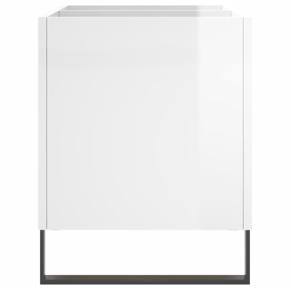 vidaXL High Gloss White Record Cabinet Image 5