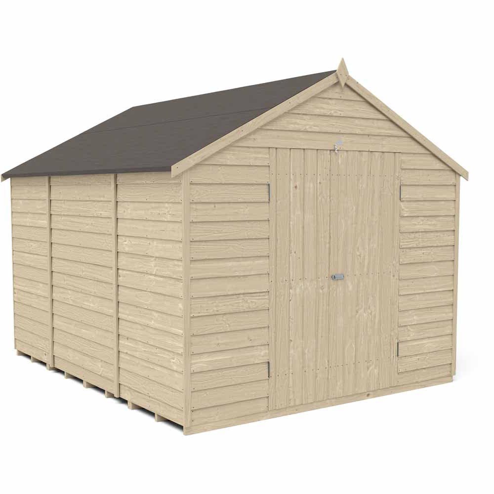 Forest Garden 10 x 8ft Double Door Pressure Treated Overlap Apex Shed Image 1