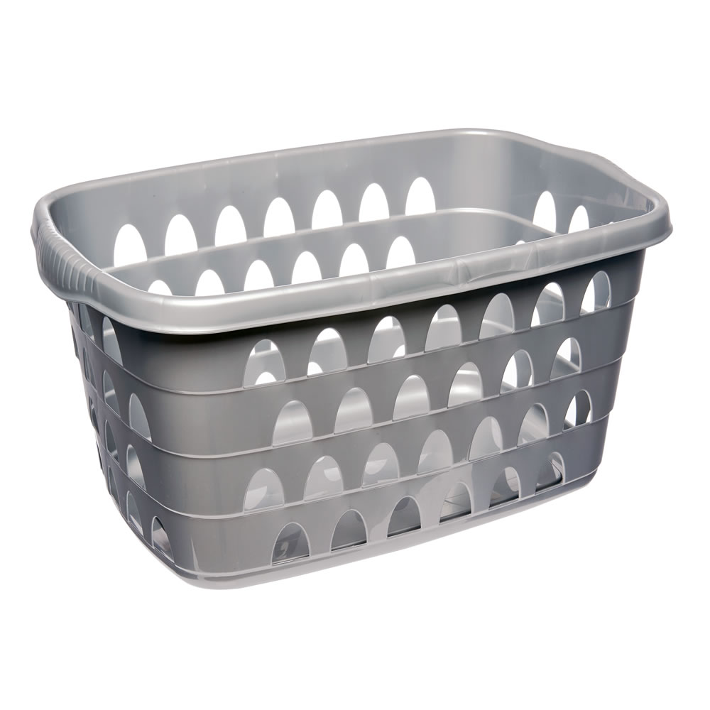 Wham Casa Silver Plastic Hipster Laundry Basket 2 Pack Image