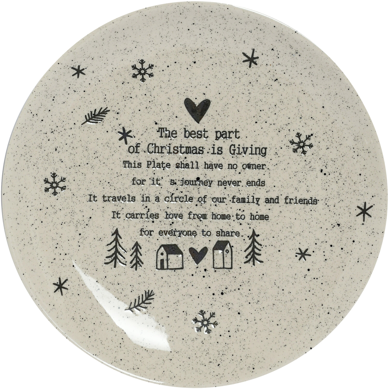 Frost and Snowflake Festive Forest Stone Plate Image