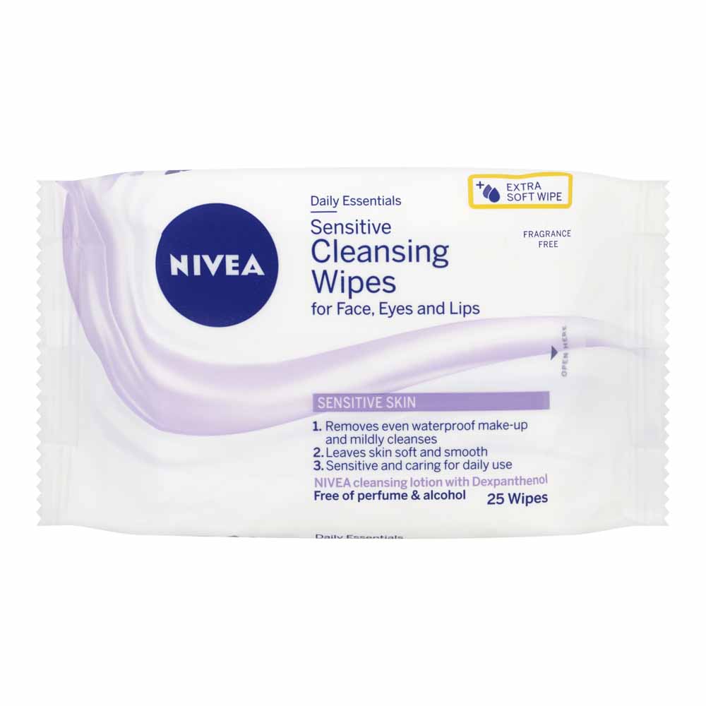 Nivea Essential Sensitive Wipes 25S Wilko