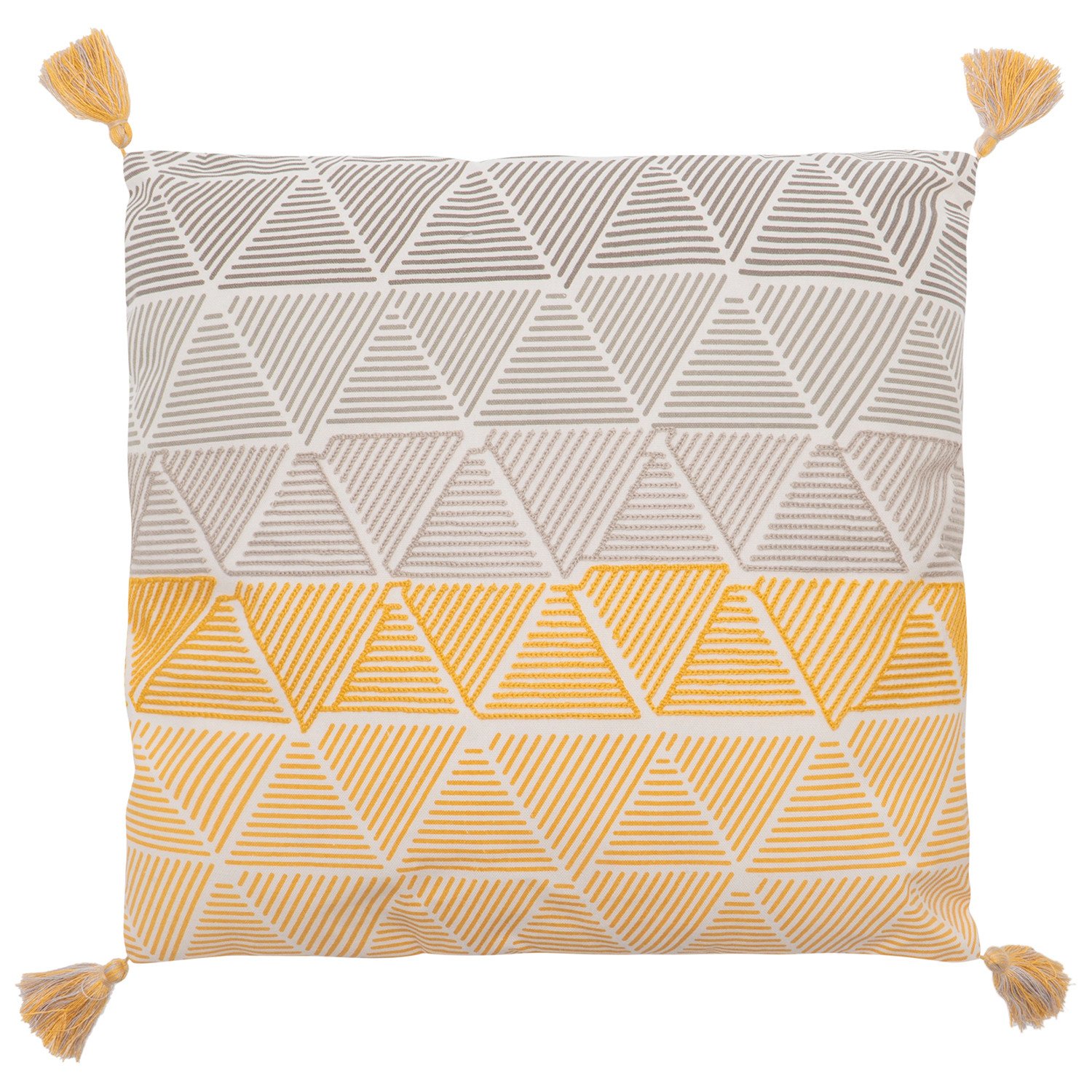 Divante Helsinki Ochre Geo Embroidered Cushion 45 x 45cm Image 1