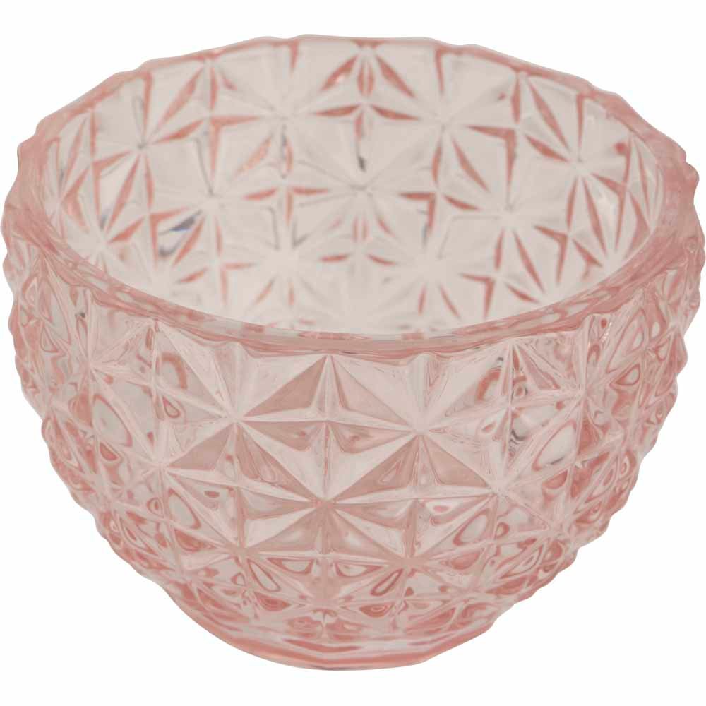 Wilko Pink Glass Trinket Dish with Lid Image 3