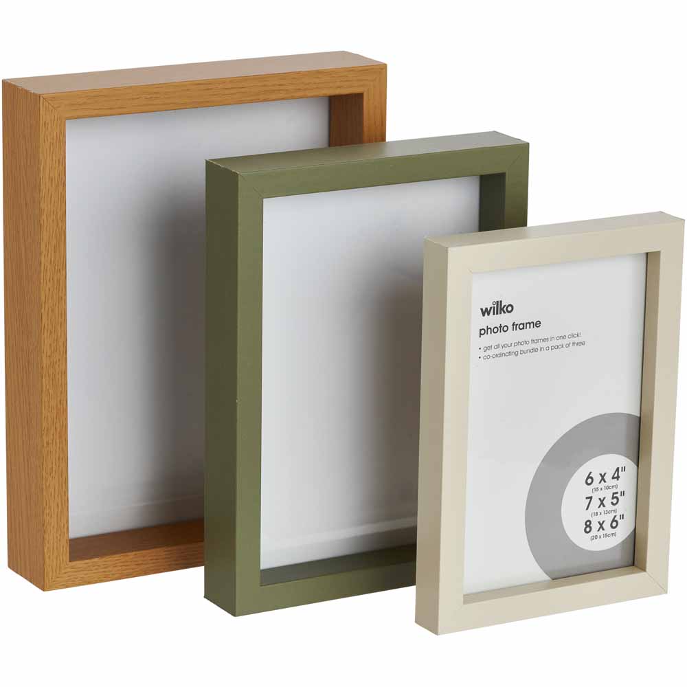 Wilko Lightwood Olive Pack 3 Frames Image 1