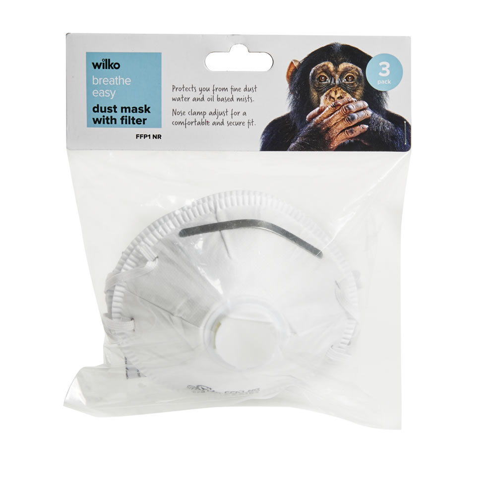 Wilko Filter Dust Mask 3 pack Image