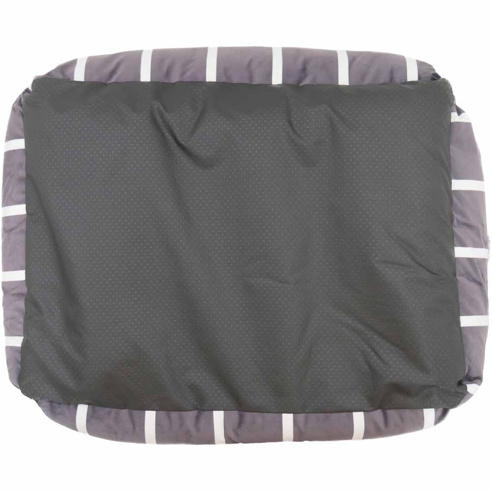 Rosewood Grey Velvet Stripes Dog Bed Small Image 2