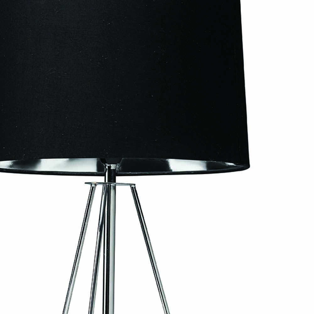 The Lighting and Interiors Chrome and Black Ziggy Tripod Table Lamp Image 2