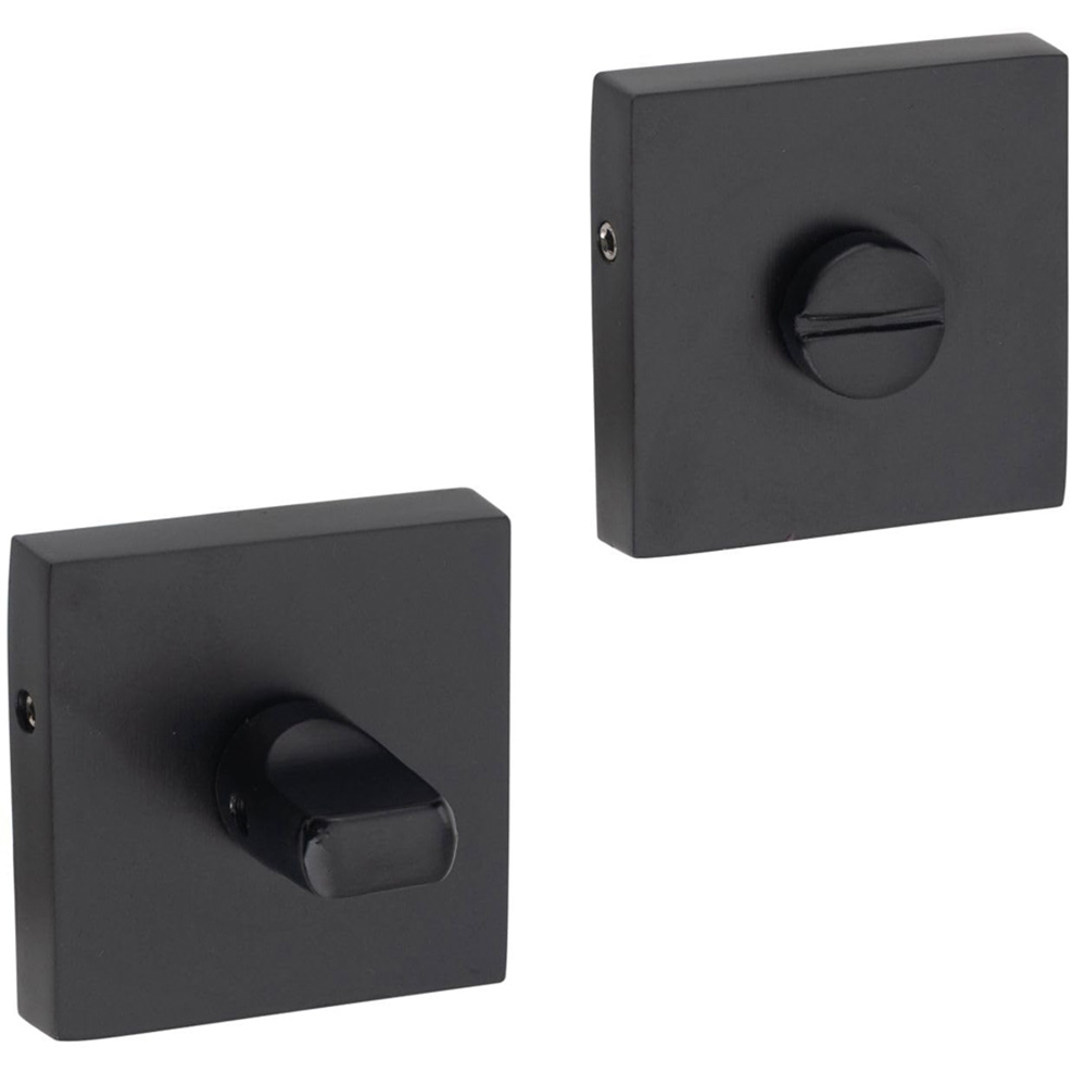 Golden Grace Matt Black Modern Nova Bathroom Door Handle Set Image 3