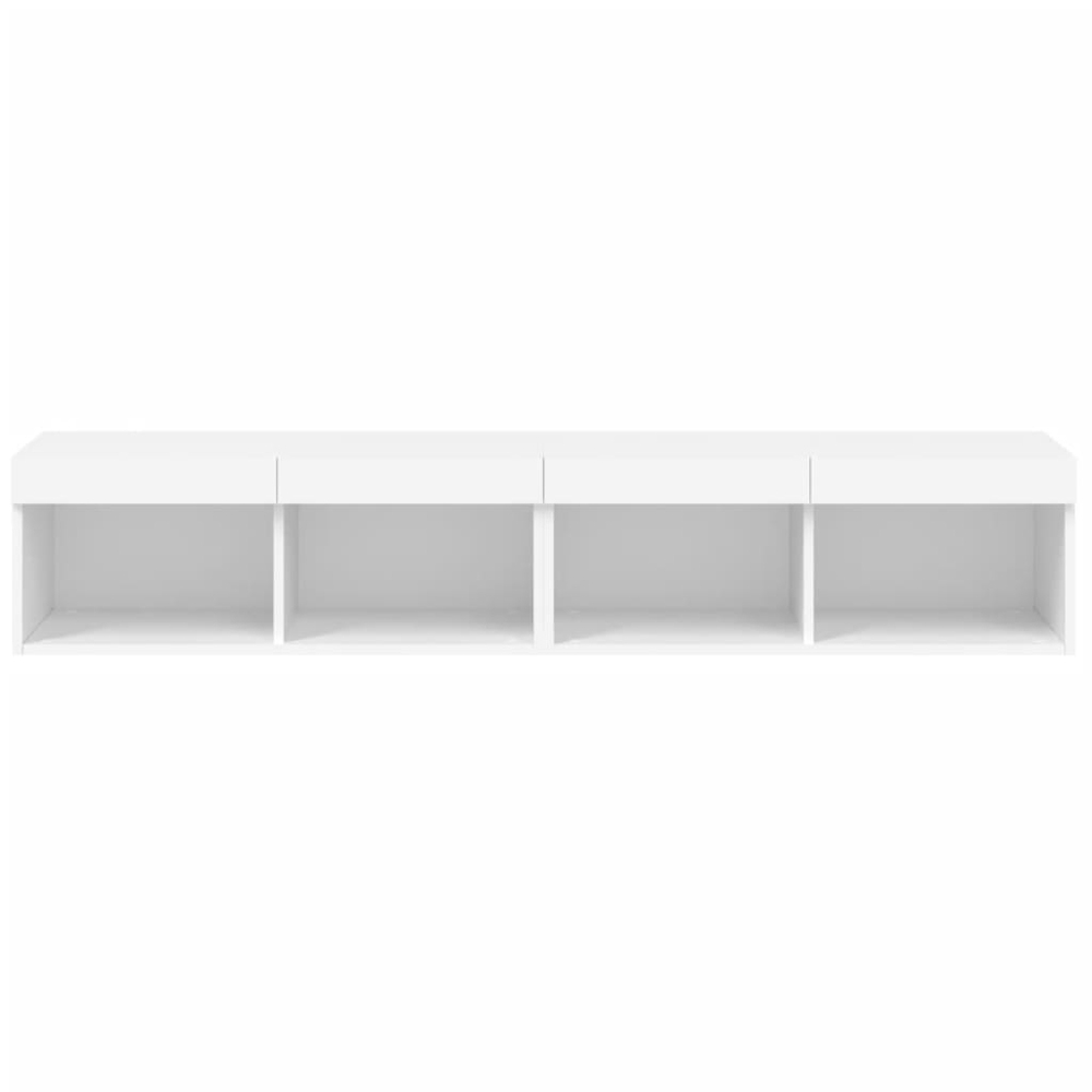 vidaXL 2 Shelf White Wall Mounted LED TV Cabinet Set of 2 Image 8