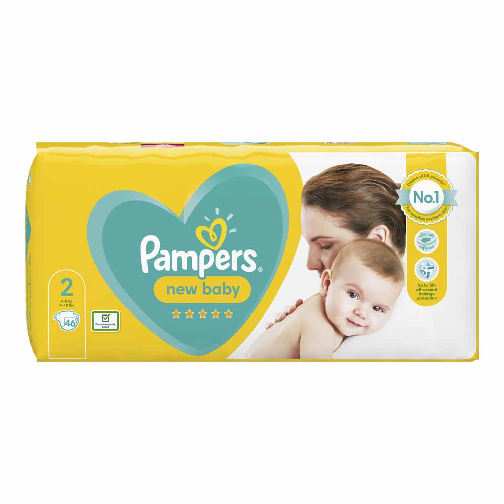 Pampers New Baby size 2 46 Nappies Essential Pack Image 2