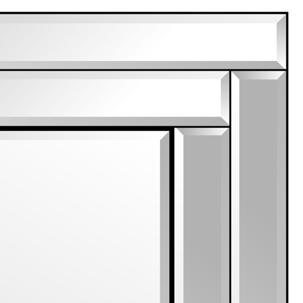 Luxford Bevelled Double Framed All Glass Large Dress Mirror 120 x 80cm Image 3