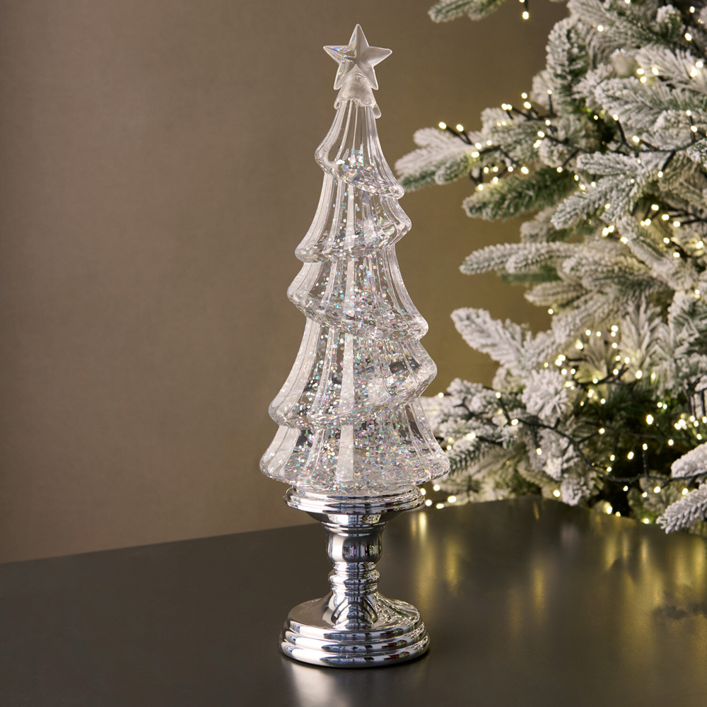 Iridescent Tree LED Glitter Spinner Image 4