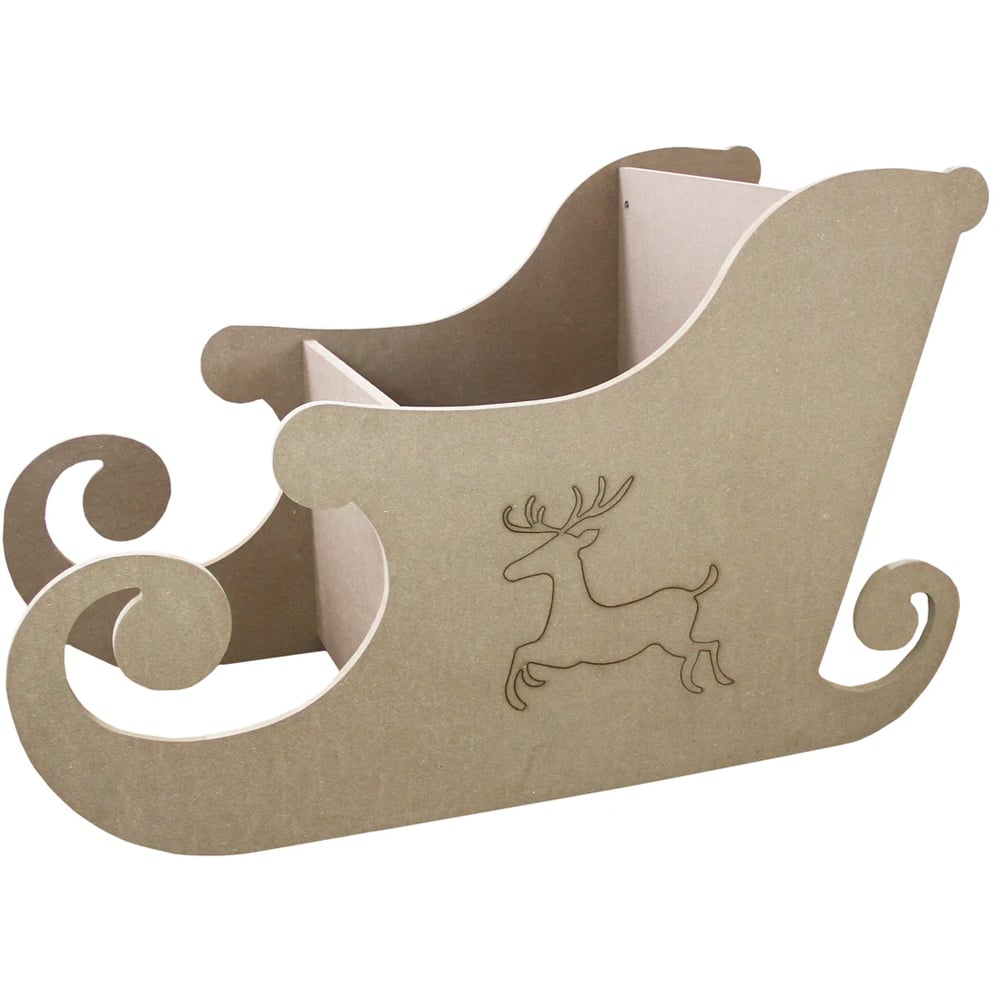 MonsterShop MDF Santa Sleigh Christmas Decoration Image 2
