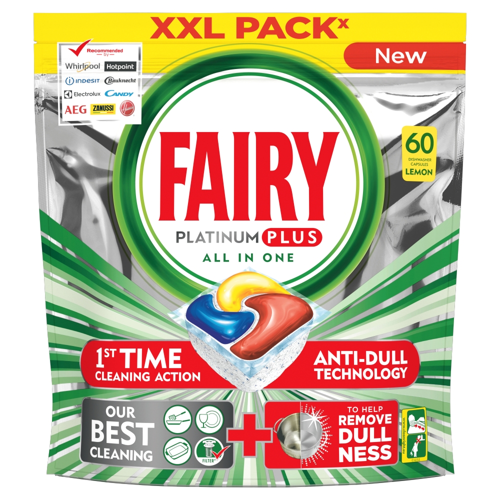 Fairy Platinum Plus Dishwasher Tabs 60ct Wilko