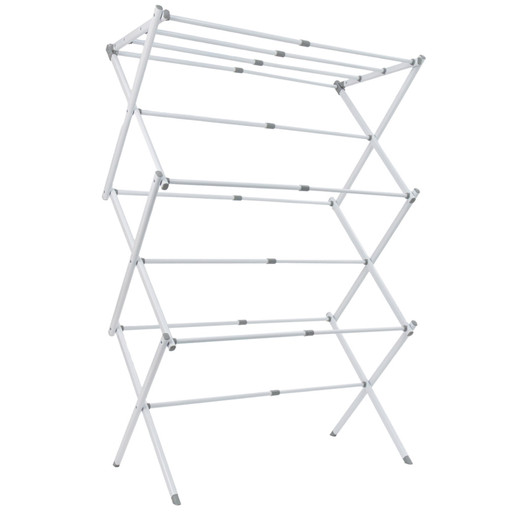 JVL 3-Tier White Extendable Concertina Clothes Airer 8m Image 4