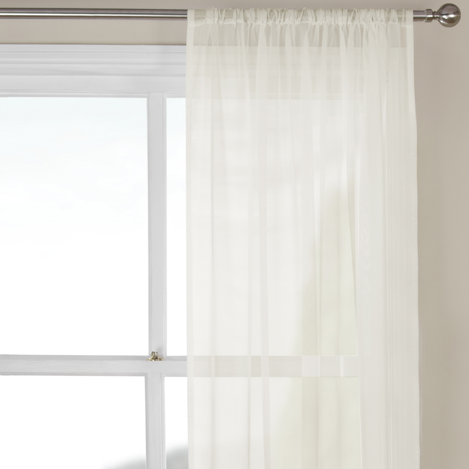 My Home Cream Glacier Voile Panel Curtain 229cm Image