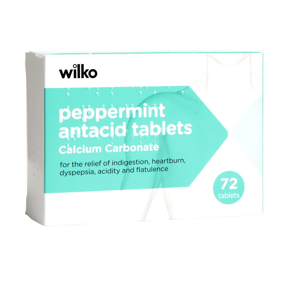 Wilko Peppermint Antacid Tablets 72 pack Image