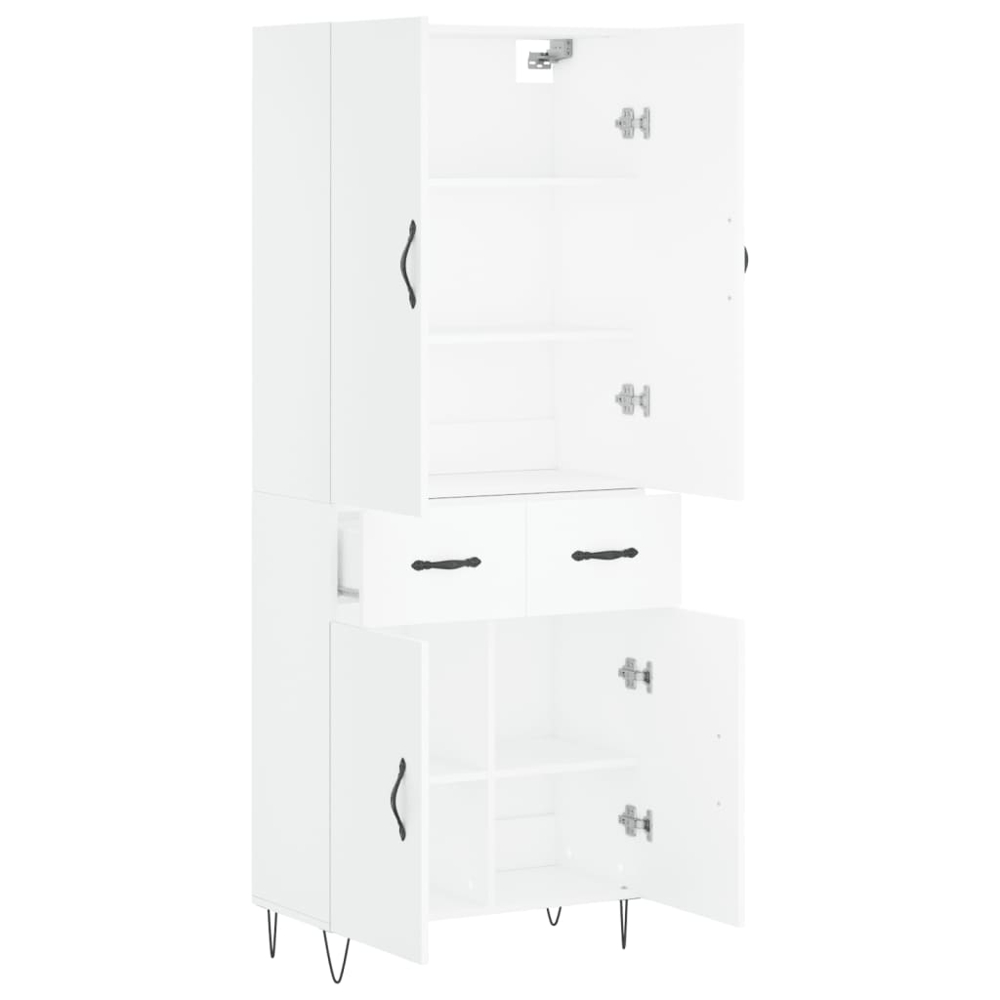 vidaXL 4 Door 2 Drawer White Highboard Image 4