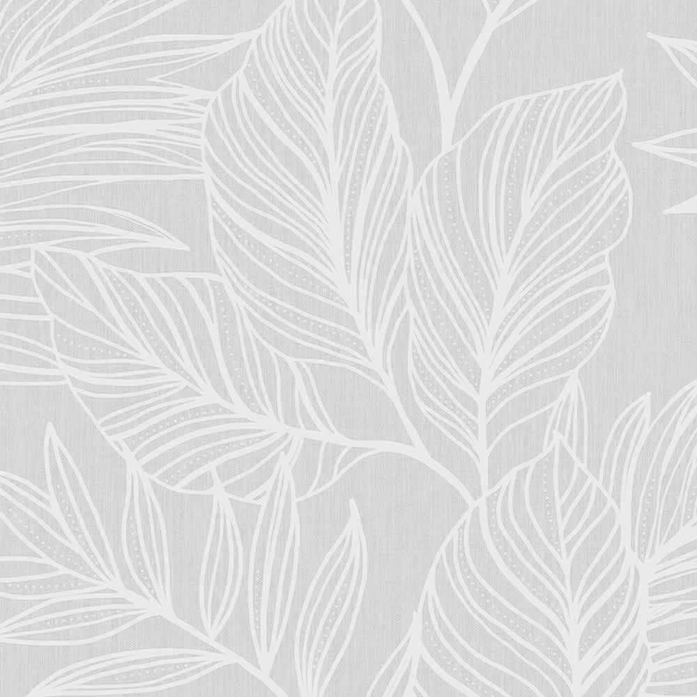 Wilko Easy Elegant Leaf Silver Wallpaper Image 2