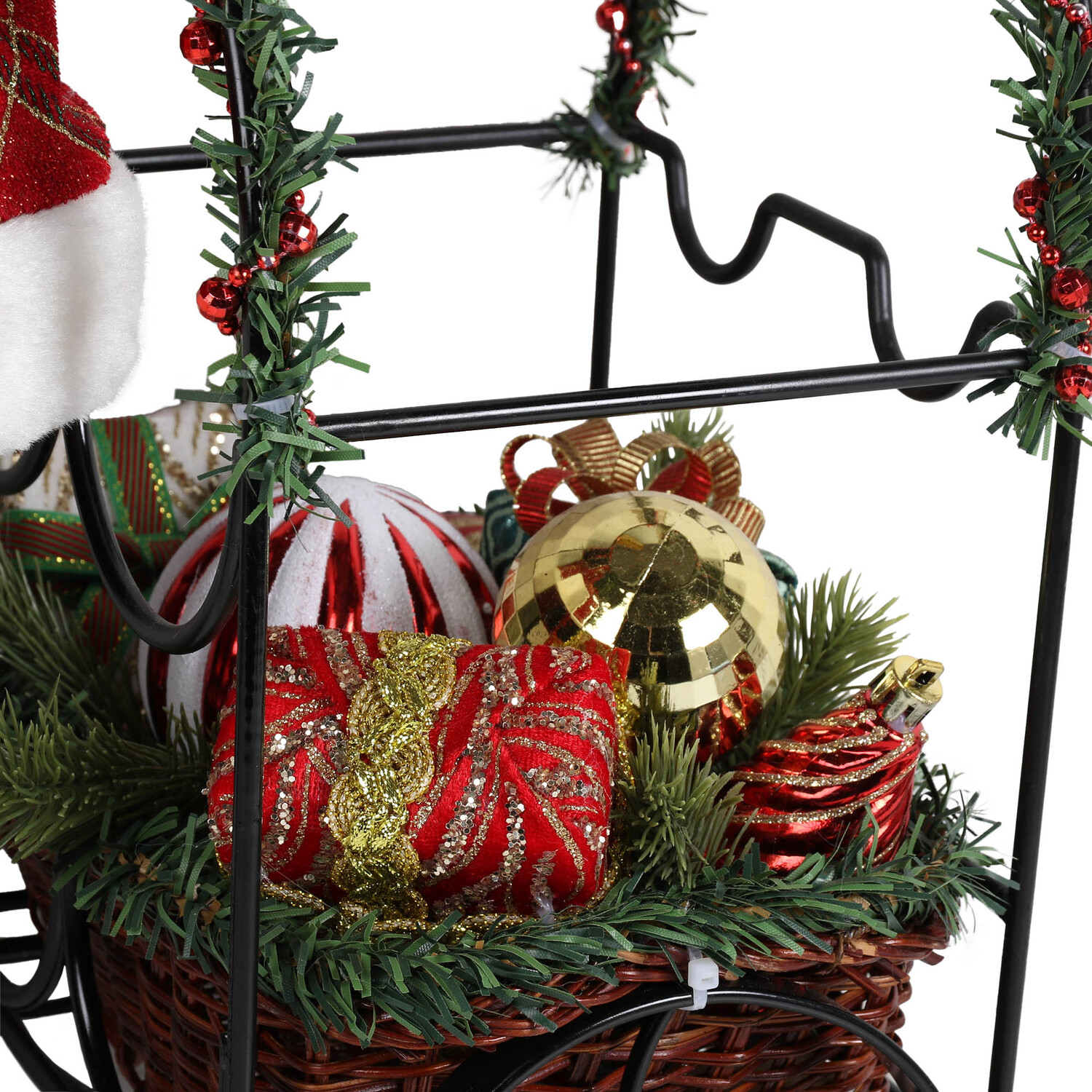 Traditional Santa On Bicycle - Red Image 2