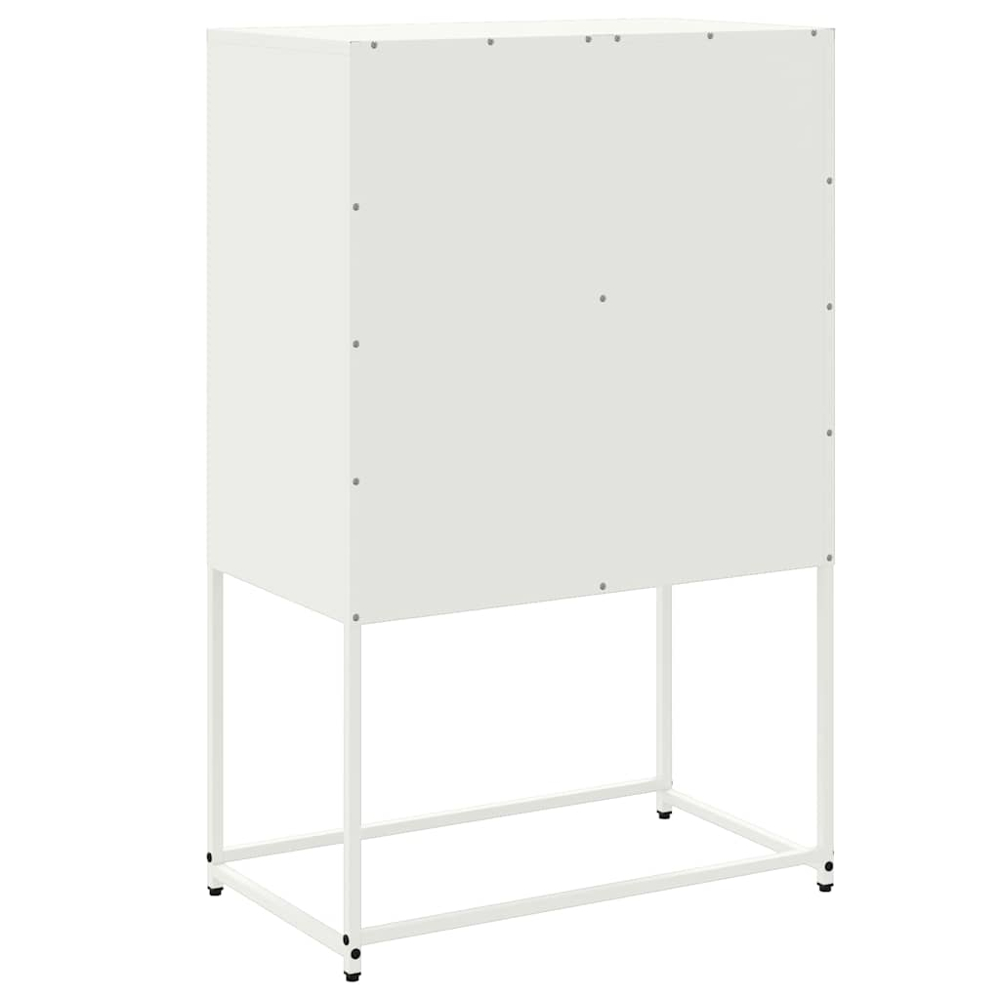 vidaXL 2 Door White Steel Highboard Image 8